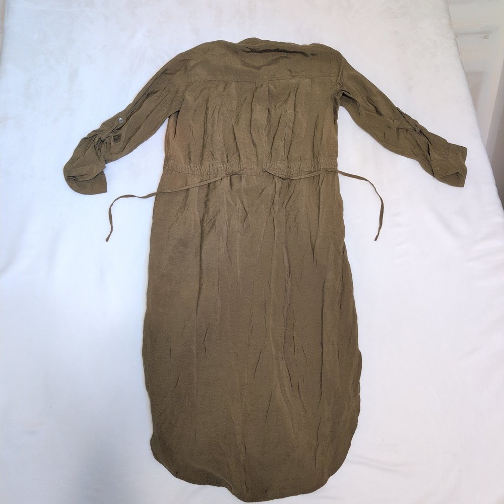 Maeve Green Button-Front Midi Shirt Dress 0P (Petite) - Picture 3 of 7